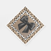 Uitnodiging baby shower - Dierlijk afdrukken - Bow Servet (Hoek)