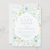 Uitnodiging baby shower - Floral, Aangepast uitnod (Voorkant)