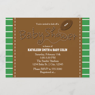 Uitnodiging baby shower FOOTBALL partij