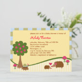 Uitnodiging Baby shower Forest Critters (Staand voorkant)