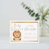 Uitnodiging baby shower Golden Animal (Staand voorkant)