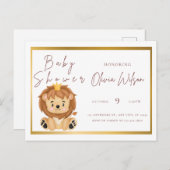 Uitnodiging baby shower Golden Animal (Voorkant / Achterkant)