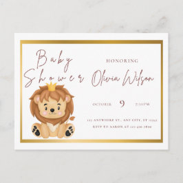 Uitnodiging baby shower Golden Animal