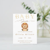 Uitnodiging baby shower Golden Animal (Staand voorkant)