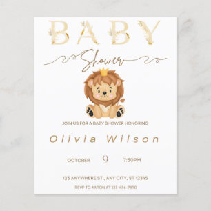 Uitnodiging baby shower Golden Animal