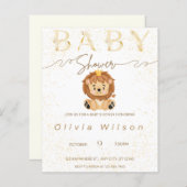 Uitnodiging baby shower, Golden, Animal (Voorkant / Achterkant)