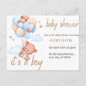 Uitnodiging baby shower, het is een jongen (Voorkant)