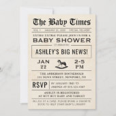 Uitnodiging Baby shower krant (Voorkant)