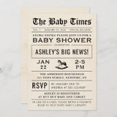 Uitnodiging Baby shower krant (Voorkant / Achterkant)