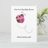 Uitnodiging Baby shower Lady Bug Girl (Staand voorkant)