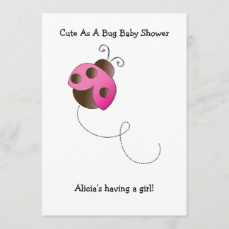 Uitnodiging Baby shower Lady Bug Girl