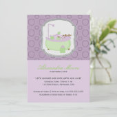 Uitnodiging Baby shower lavender & Limoen (Staand voorkant)