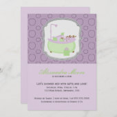 Uitnodiging Baby shower lavender & Limoen (Voorkant / Achterkant)