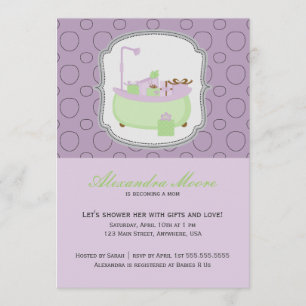 Uitnodiging Baby shower lavender & Limoen