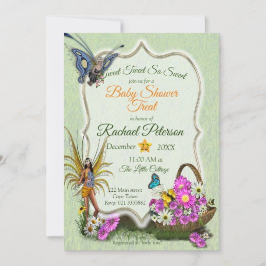 Uitnodiging Baby shower lente (Voorkant)