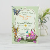 Uitnodiging Baby shower lente (Staand voorkant)