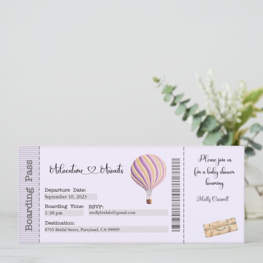 Uitnodiging baby shower, mam om uitnodiging te wor (Staand voorkant)