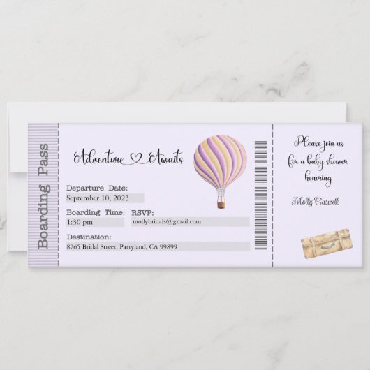 Uitnodiging baby shower, mam om uitnodiging te wor (Voorkant)