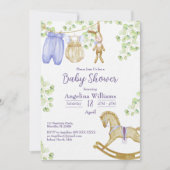 Uitnodiging baby shower met charmante design. (Voorkant)