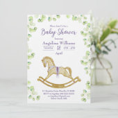 Uitnodiging baby shower met charmante design. (Staand voorkant)