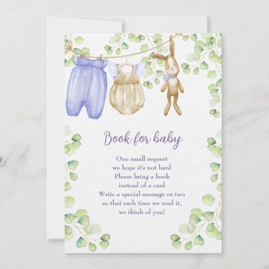 Uitnodiging baby shower met charmante design. (Achterkant)