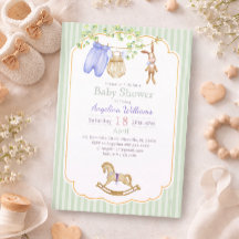 Uitnodiging baby shower met charmante ontwerpen.