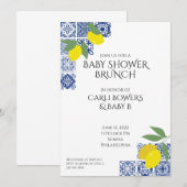 Uitnodiging Baby shower Middellandse Zee en Lemons (Voorkant / Achterkant)