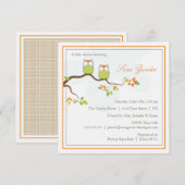 Uitnodiging baby shower - Neutrale Twin Baby Owner (Voorkant / Achterkant)