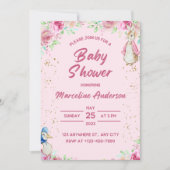 Uitnodiging baby shower, roze (Voorkant)