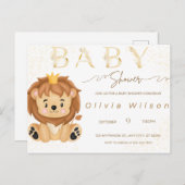 Uitnodiging baby shower, schattig dier (Voorkant / Achterkant)