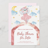 UITNODIGING BABY SHOWER SCHATTIG DIER (Voorkant / Achterkant)