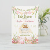 Uitnodiging Baby shower Shower Time (Staand voorkant)