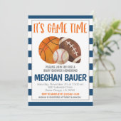 Uitnodiging Baby shower sport (Staand voorkant)