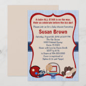 Uitnodiging Baby shower sport (Voorkant / Achterkant)