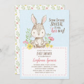 Uitnodiging Baby shower Spring Bunny (Voorkant / Achterkant)