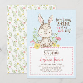Uitnodiging Baby shower Spring Bunny
