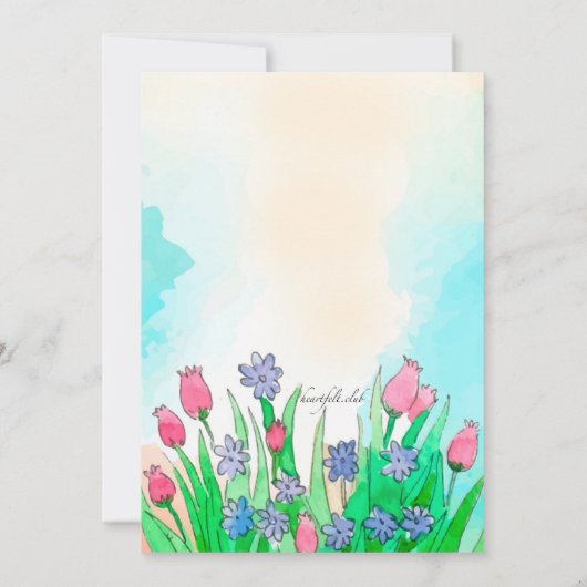 Uitnodiging Baby shower Spring Deer (Achterkant)