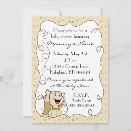 Uitnodiging baby shower. Sterren/Baby/goud/zwart