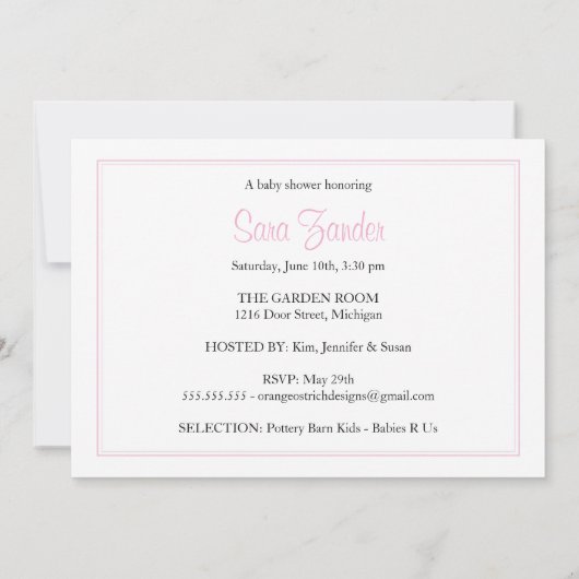 Uitnodiging baby shower - Twinden (Achterkant)