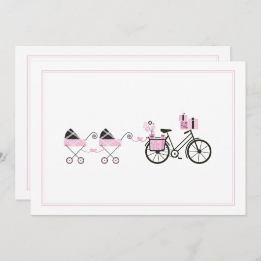 Uitnodiging baby shower - Twinden (Voorkant / Achterkant)