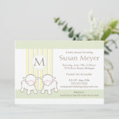 Uitnodiging baby shower - Twinden (Staand voorkant)