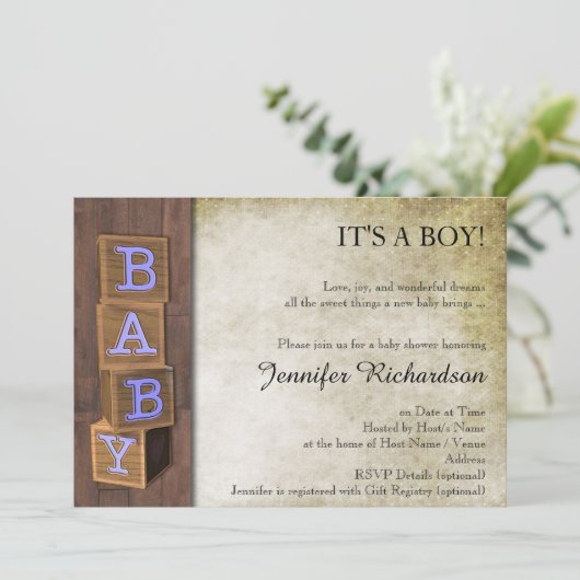 Uitnodiging Baby shower Uitnodiging Uitnodiging Ui (Staand voorkant)