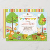 Uitnodiging Baby shower van bossen / Uitnodiging v (Voorkant / Achterkant)