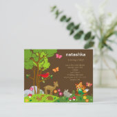 Uitnodiging Baby shower van Forest Friends (Staand voorkant)