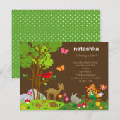 Uitnodiging Baby shower van Forest Friends (Voorkant / Achterkant)