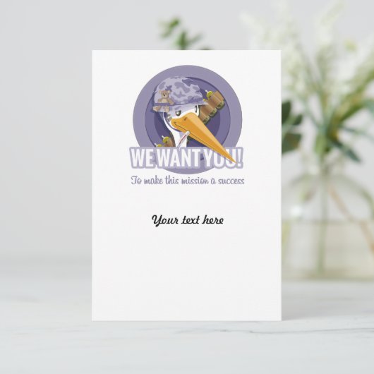 Uitnodiging baby shower werving (Staand voorkant)