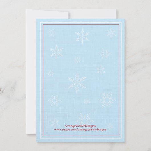 Uitnodiging baby shower - Winter Baby Owl (Achterkant)