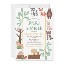 Uitnodiging baby shower Woodland