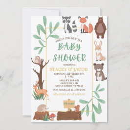 Uitnodiging baby shower Woodland