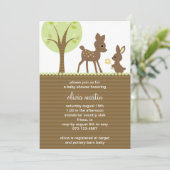 Uitnodiging Baby shower Woodland (Staand voorkant)